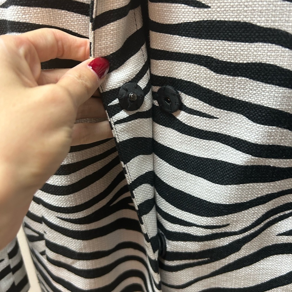Talbots Black and White Zebra Print Dress Coat - Picture 5 of 5